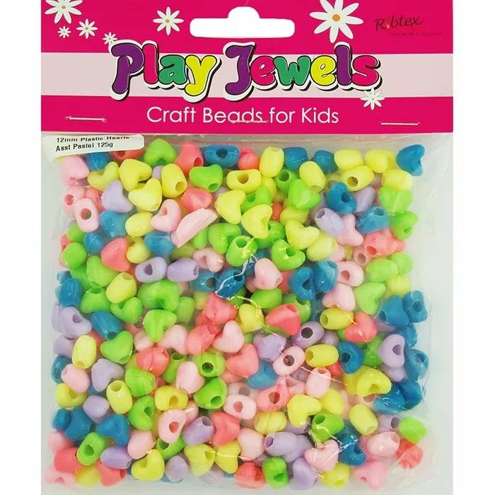 Plastic Beads |   12Mm Plastic Heart Shape Beads Jewellery Making Supplies Plastic Beads