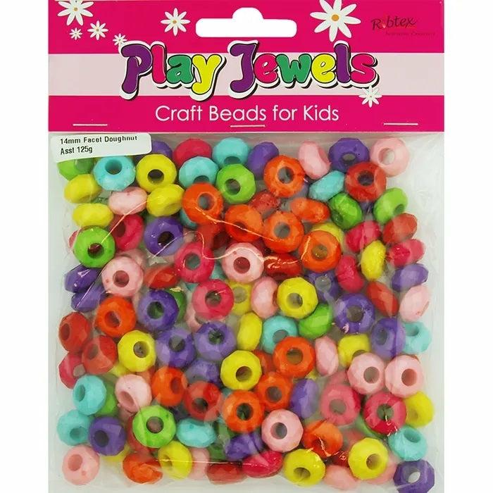 Plastic Beads |   14Mm Plastic Faceted Doughnut Shape Beads Jewellery Making Supplies Plastic Beads