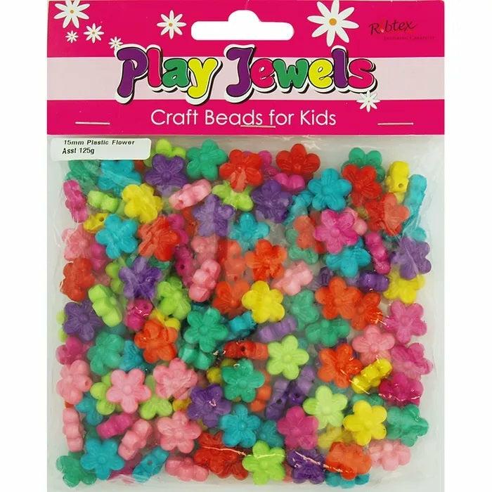 Plastic Beads |   15Mm Plastic Flower Shape Beads Jewellery Making Supplies Plastic Beads