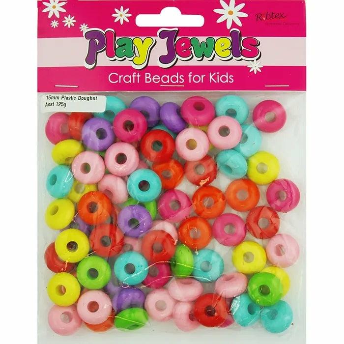 Plastic Beads |   16Mm Plastic Doughnut Shape Beads Jewellery Making Supplies Plastic Beads