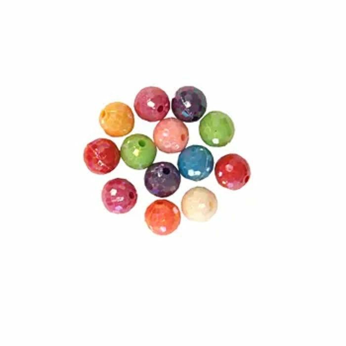 Plastic Beads |   8Mm Plastic Facet Round Shape Beads Jewellery Making Supplies Plastic Beads