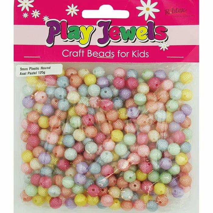 Plastic Beads |   9Mm Plastic Textured Round Shape Beads Jewellery Making Supplies Plastic Beads