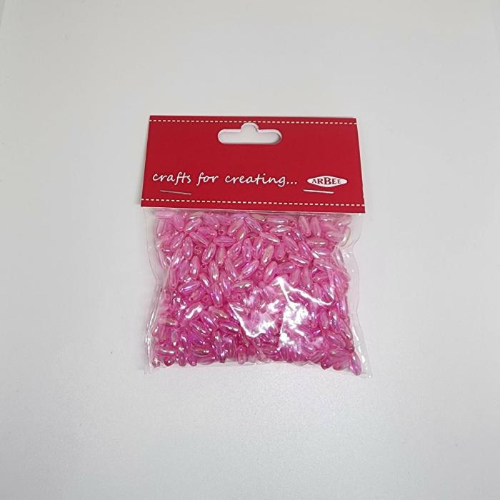 Plastic Beads |   Pink Colour Tube Shape Beads Jewellery Making Supplies Other Beads