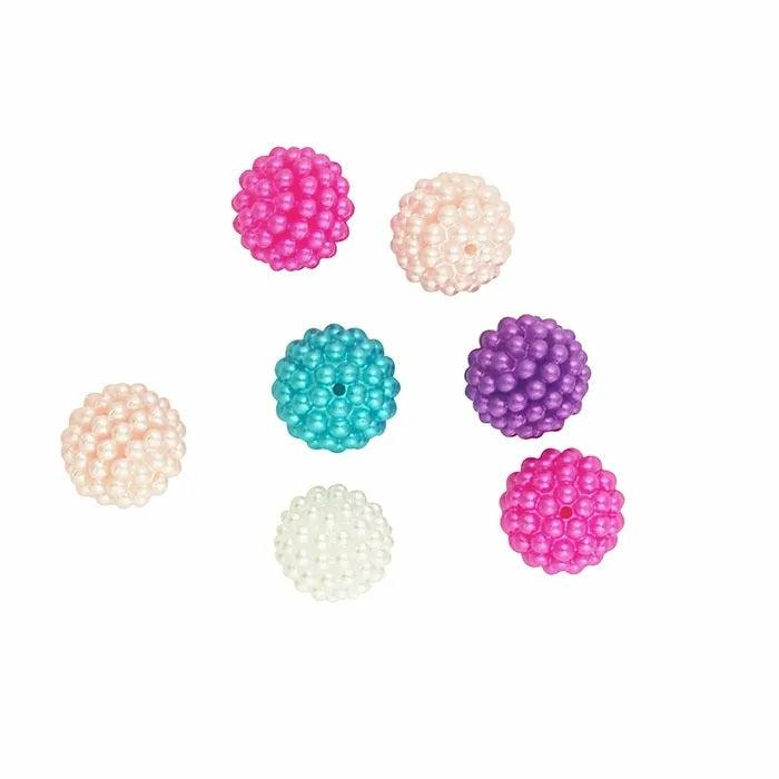 Plastic Beads |   Plastic Round Cluster Beads (Available In 2 Colours) Jewellery Making Supplies Assorted Multi-Colours