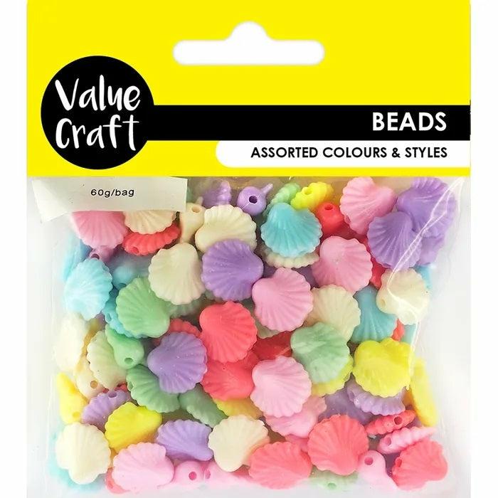 Plastic Beads |   Plastic Scalloped Shell Shape Beads Beads Beads