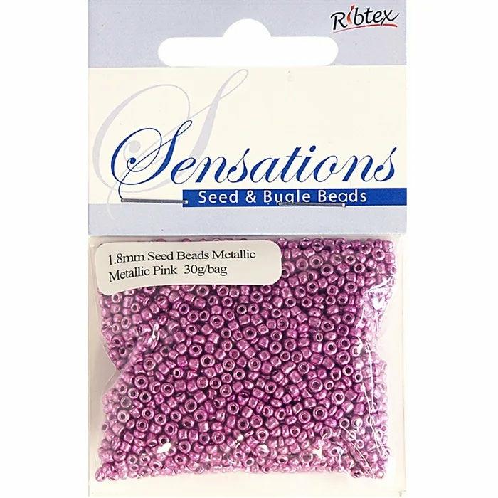 Seed Beads |   1.8Mm Glass Seed Beads – 30G (Available In 5 Colours) Jewellery Making Supplies Metallic Aqua