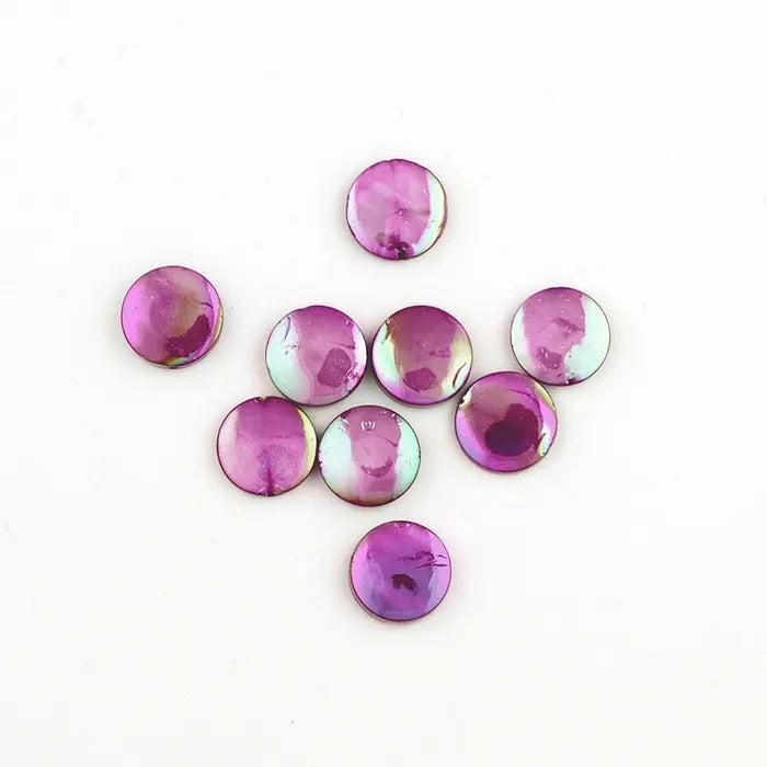 Shell Beads |   10Mm Lustre Disc Shell Bead (Available In 4 Colours) Jewellery Making Supplies Black Ab