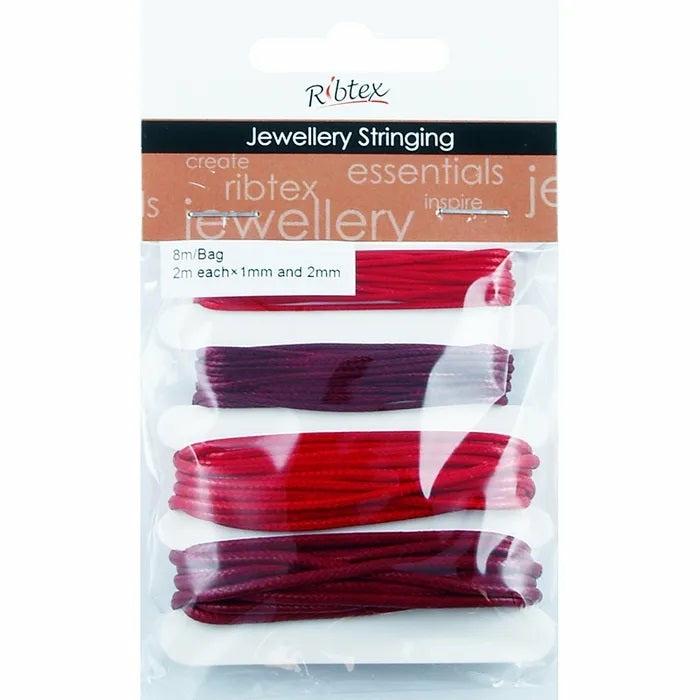 Stringing Materials |   1Mm & 2Mm Waxed Cord (Available In 6 Colours) Jewellery Making Supplies Black - White