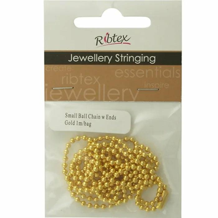 Stringing Materials |   2Mm Metal Alloy Ball Chain With Ends (Available In 4 Colours) Jewellery Making Supplies Black