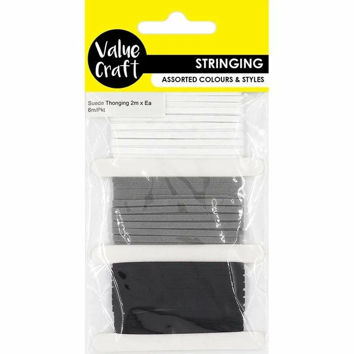 Stringing Materials |   3Mm Flat Suede Thonging (Available In 4 Colours) Jewellery Making Supplies Black - White - Grey