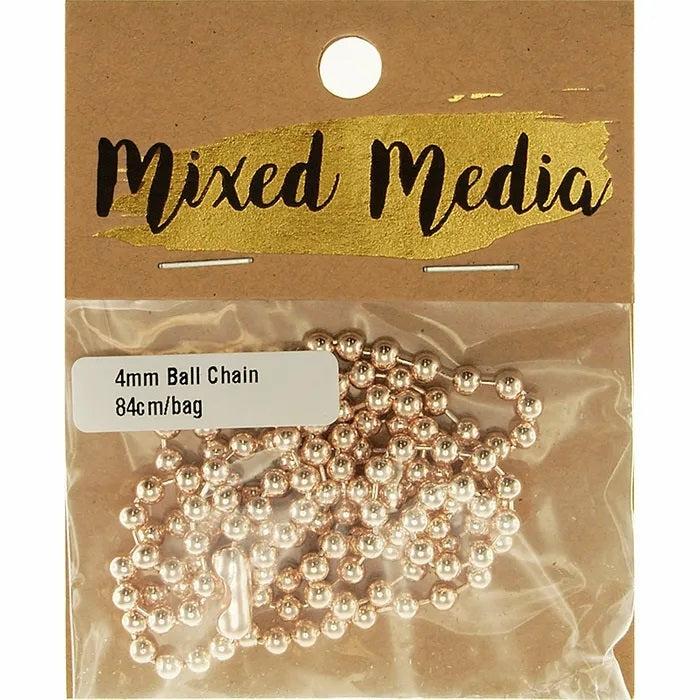 Stringing Materials |   4Mm Metal Alloy Ball Chain With Clasp Jewellery Making Supplies Stringing Materials