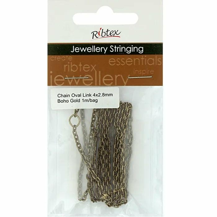 Stringing Materials |   4Mm X 3Mm Metal Alloy Straight Oval Link Chain Jewellery Making Supplies Stringing Materials