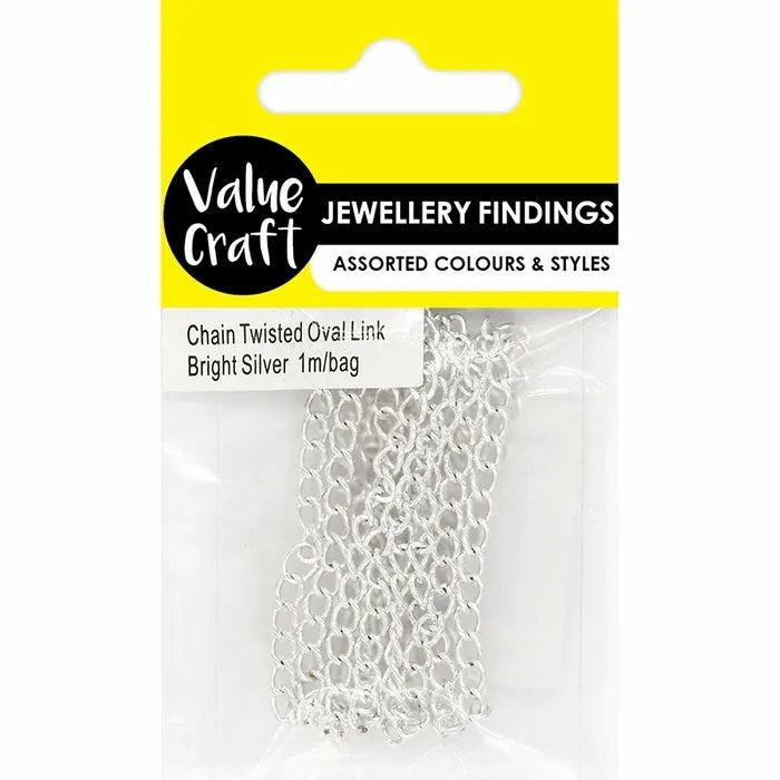 Stringing Materials |   5Mm X 3Mm Twisted Oval Link Chain Jewellery Making Supplies Stringing Materials