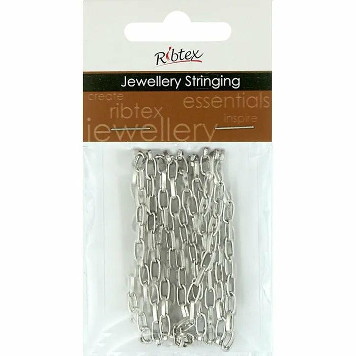 Stringing Materials |   7Mm X 4Mm Dark Silver Colour Straight Oval Link Chain Jewellery Making Supplies Stringing Materials