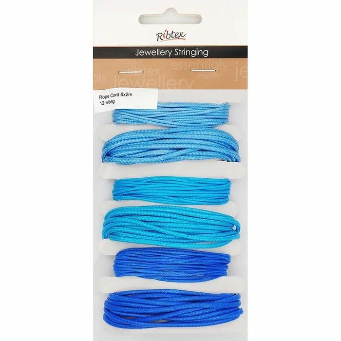 Stringing Materials |   Assorted 2 Sizes Nylon Rope Cord (Available In 4 Colours) Jewellery Making Supplies Blues