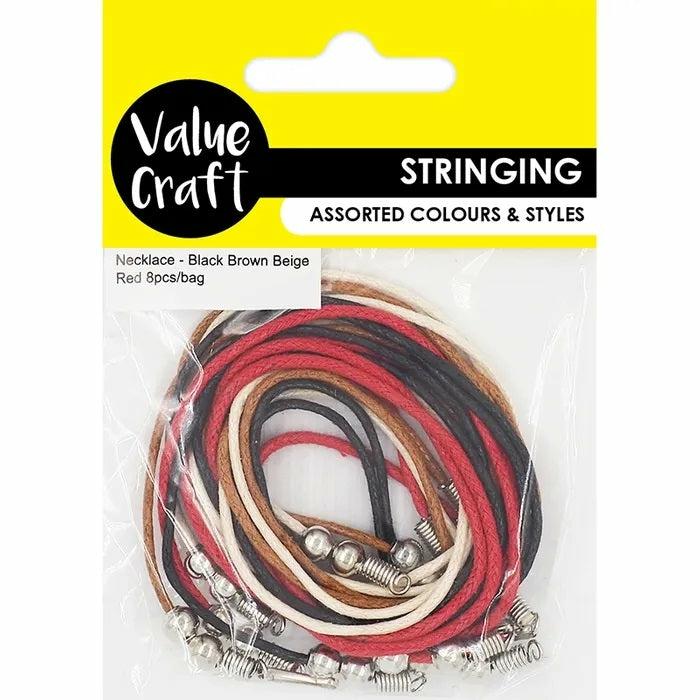 Stringing Materials |   Assorted Colours Waxed Cord Necklace With Clasp Jewellery Making Supplies Stringing Materials