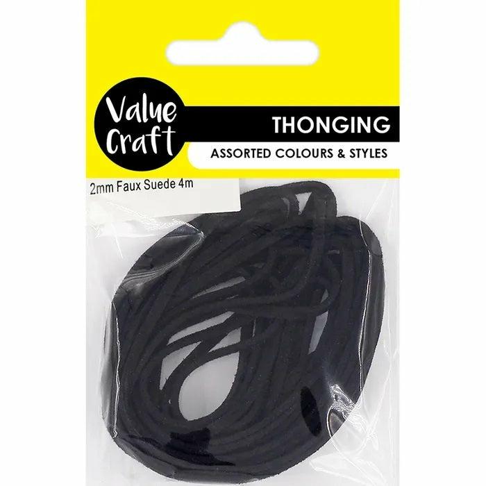 Stringing Materials |   Black Faux Suede Thonging Stringing Material Jewellery Making Supplies Stringing Materials