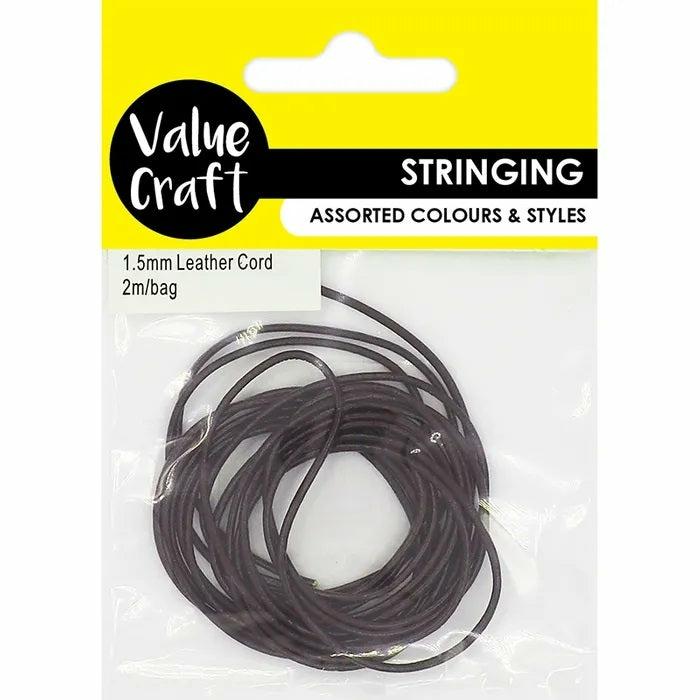 Stringing Materials |   Brown Round Genuine Leather Cord Jewellery Making Supplies Stringing Materials