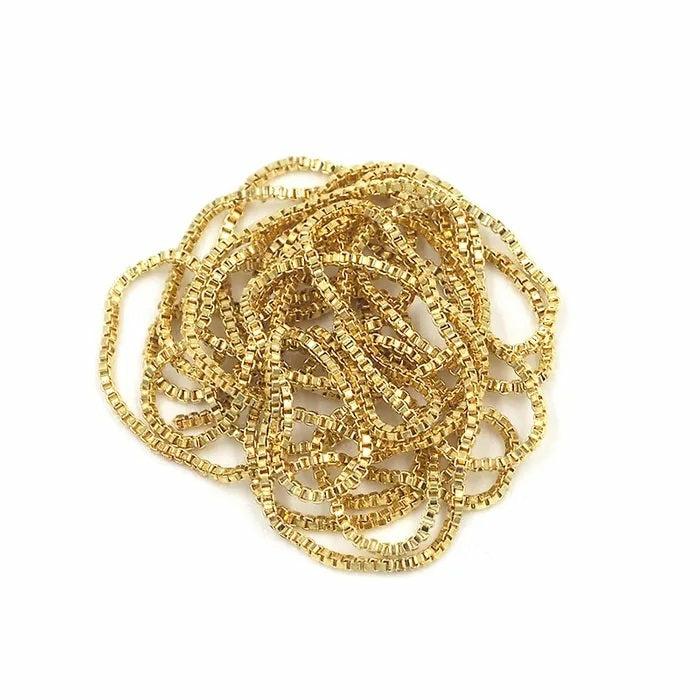 Stringing Materials |   Gold Colour Box Chain Jewellery Making Supplies Stringing Materials