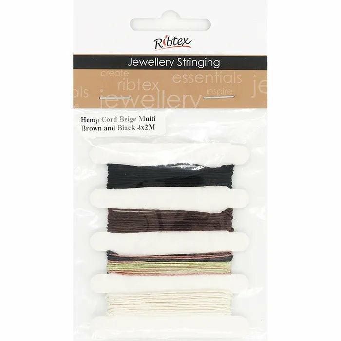 Stringing Materials |   Multi, Beige, Brown & Black Hemp Stringing Cords Jewellery Making Supplies Stringing Materials