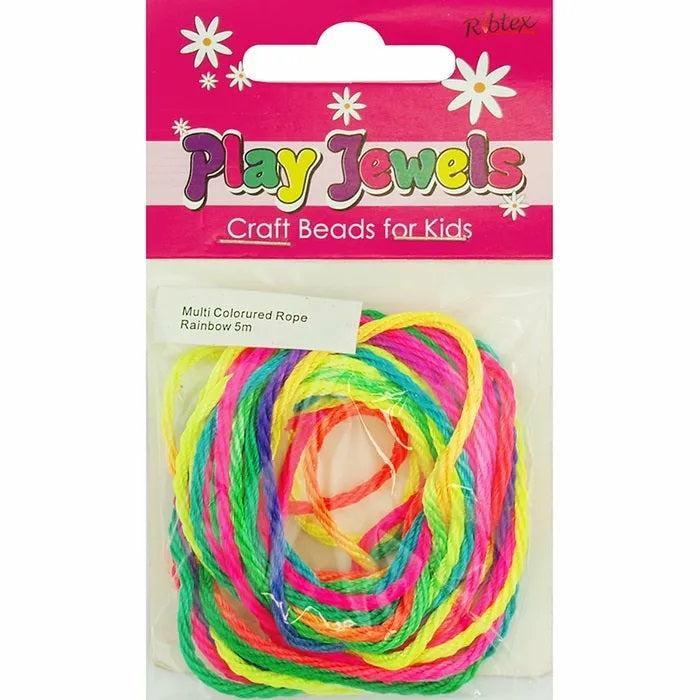 Stringing Materials |   Multi Coloured Rainbow Rope Cord Jewellery Making Supplies Stringing Materials