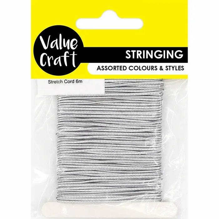 Stringing Materials |   Silver Stretch Elastic Cord Jewellery Making Supplies Stringing Materials