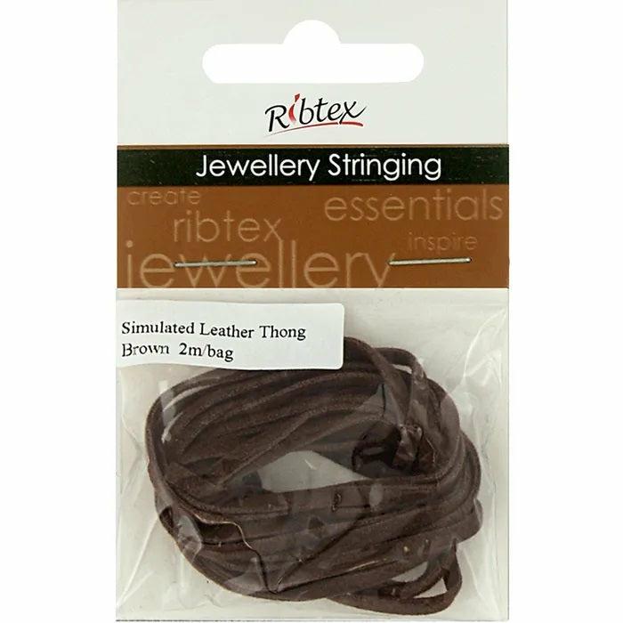 Stringing Materials |   Simulated Leather Thonging (Available In 2 Colours) Jewellery Making Supplies Black