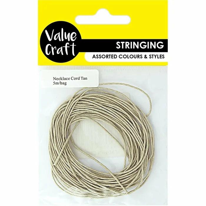 Stringing Materials |   Tan Waxed Necklace Cord Jewellery Making Supplies Stringing Materials