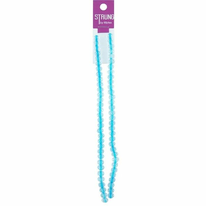 Strung Beads |   8Mm Crystal – Blue Glass Squashed Facet Strung Beads Jewellery Making Supplies Strung Beads