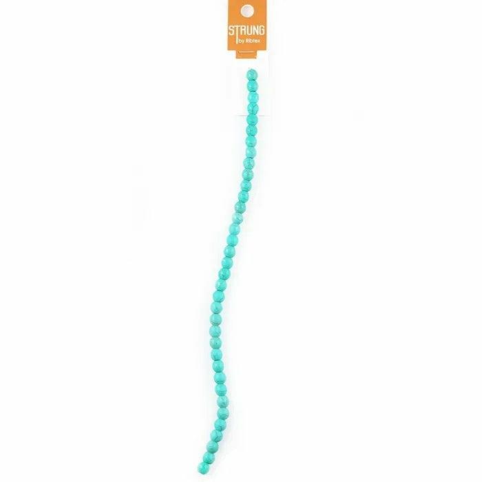 Strung Beads |   8Mm Turquoise Colour Round Stone Strung Beads Jewellery Making Supplies Strung Beads