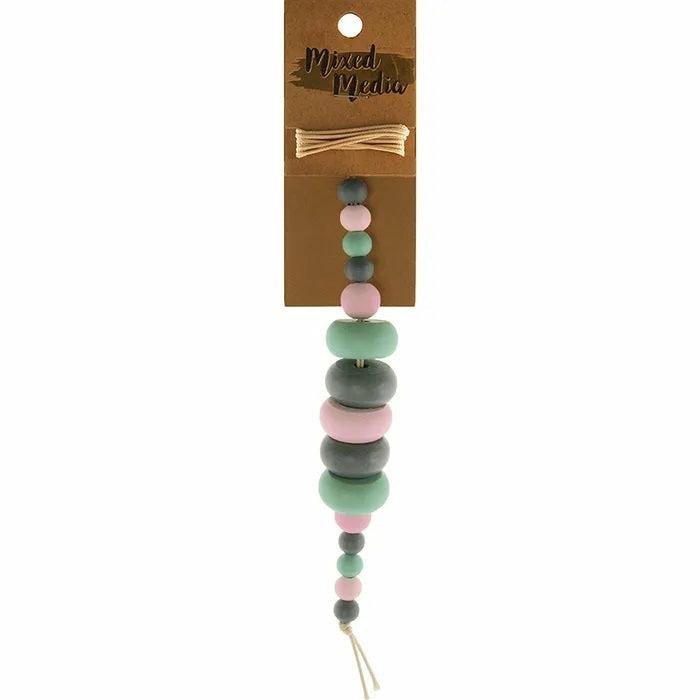 Strung Beads |   Assorted Colours Donut Shape Wooden Beads Jewellery Making Supplies Strung Beads