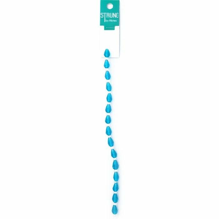 Strung Beads |   Glass Facet Small Teardrop Strung Beads (Available In 7 Colours) Jewellery Making Supplies Blue