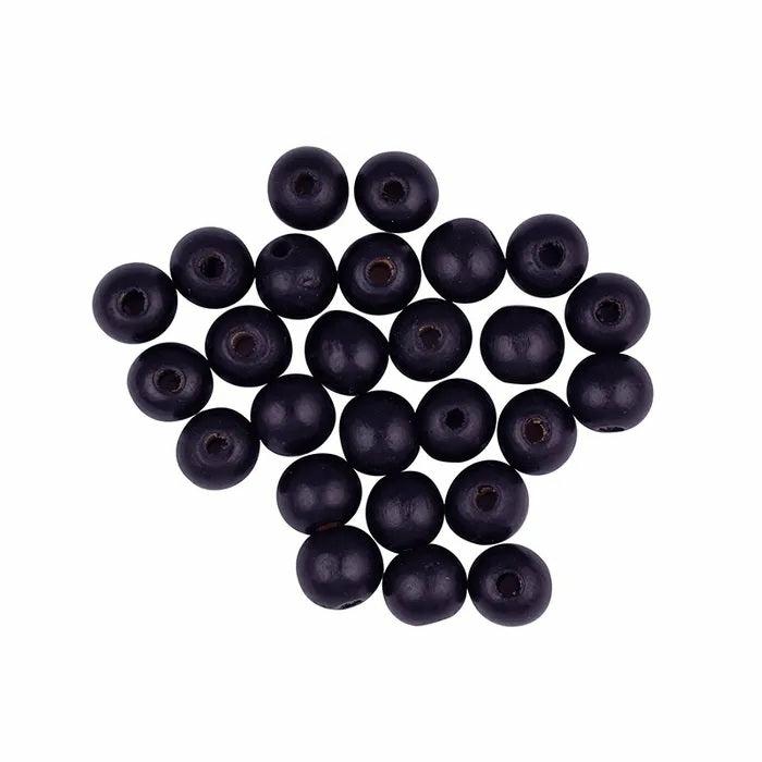 Wooden Beads |   12Mm Black Wooden Round Beads Jewellery Making Supplies Wooden Beads