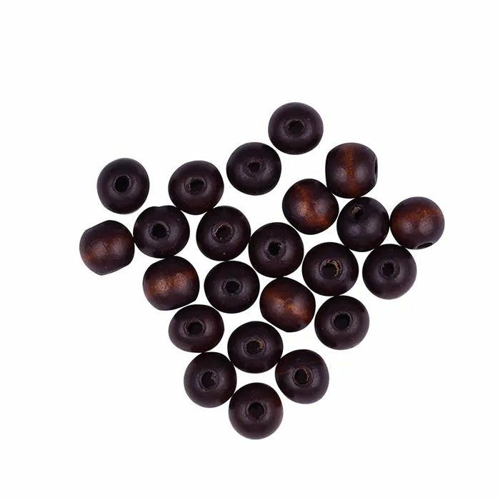 Wooden Beads |   12Mm Dark Brown Wooden Round Beads Jewellery Making Supplies Wooden Beads