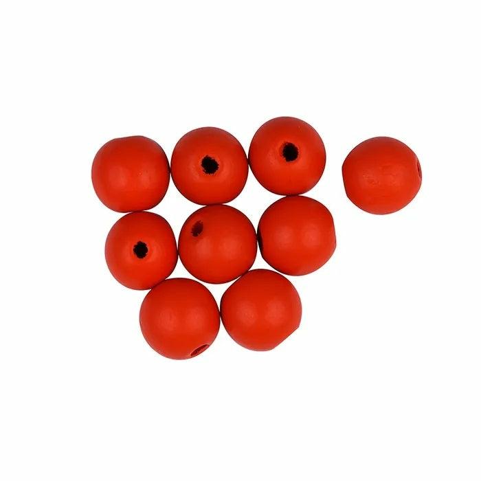 Wooden Beads |   18Mm Orange Round Wooden Beads Jewellery Making Supplies Wooden Beads