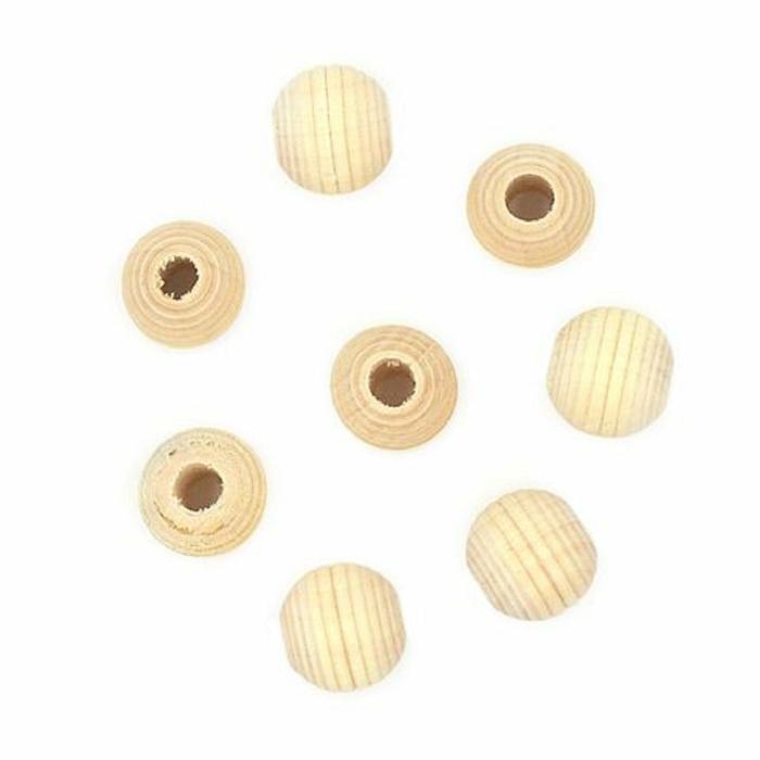 Wooden Beads |   Macrame Round Contoured Wooden Beads Jewellery Making Supplies Wooden Beads