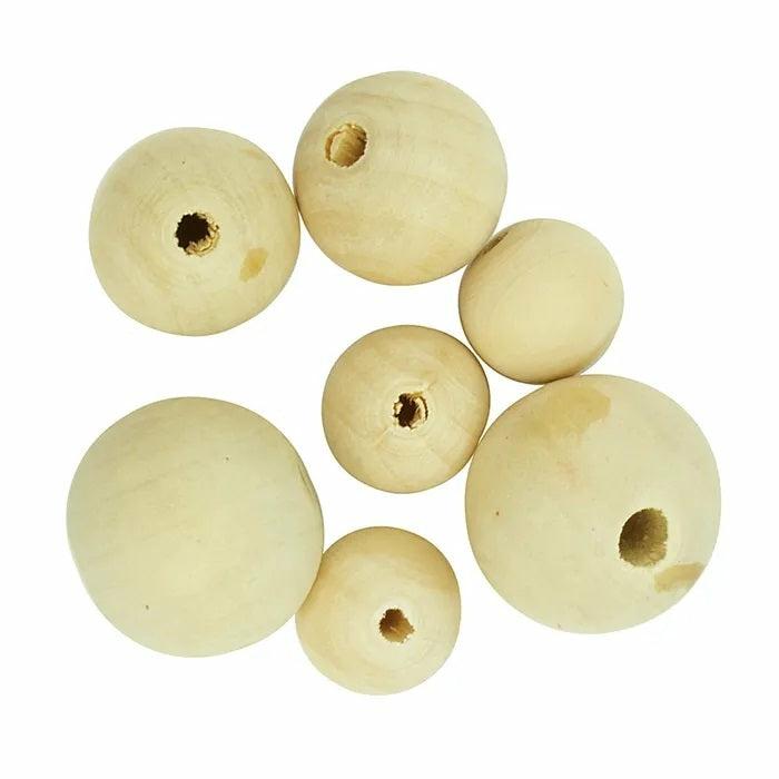 Wooden Beads |   Round Shape Wooden Beads Jewellery Making Supplies Wooden Beads