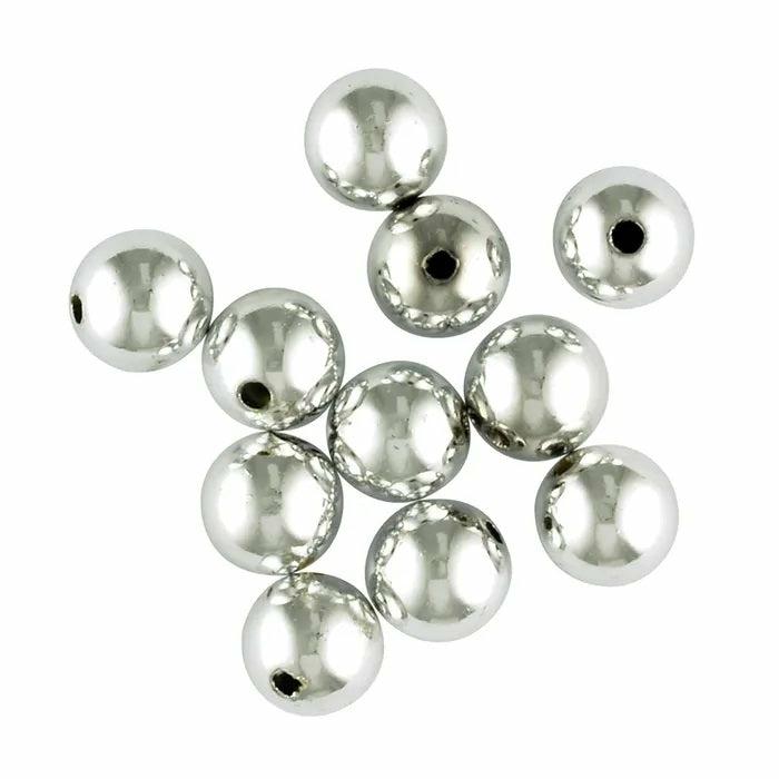 Other Beads |   10Mm Plastic Round Shiny Beads (Available In 2 Colours) Jewellery Making Supplies Gold