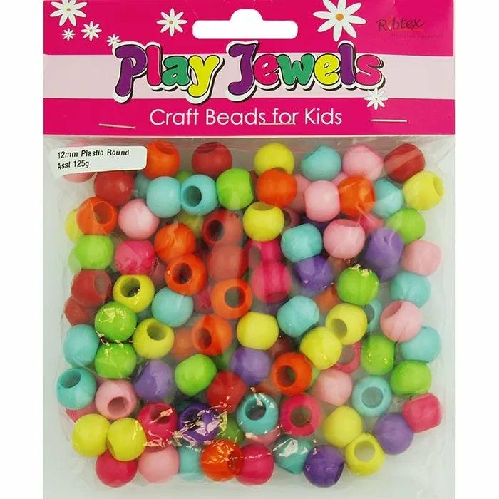 Plastic Beads |   12Mm Plastic Round Shape Beads Jewellery Making Supplies Plastic Beads