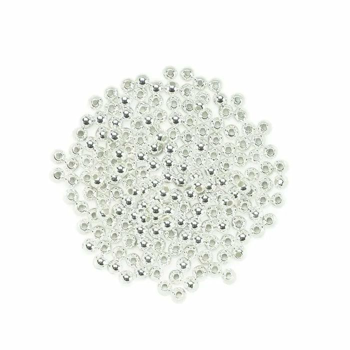 Plastic Beads |   4Mm Silver Round Plastic Beads Jewellery Making Supplies Plastic Beads