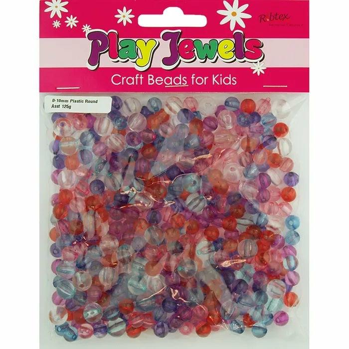 Plastic Beads |   8Mm-10Mm Plastic Round Shape Beads Jewellery Making Supplies Plastic Beads