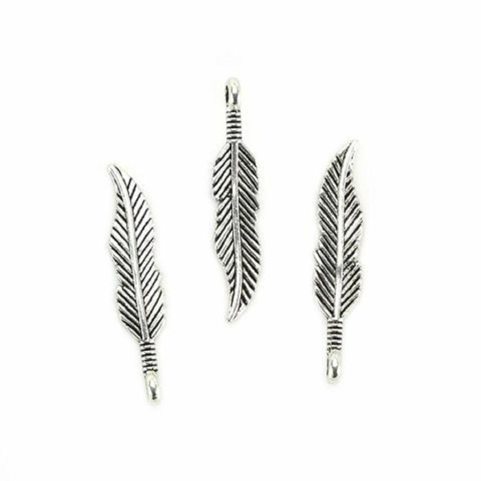 Charms & Pendants |   30Mm Feather Shape Charms Charms & Pendants Charms & Pendants