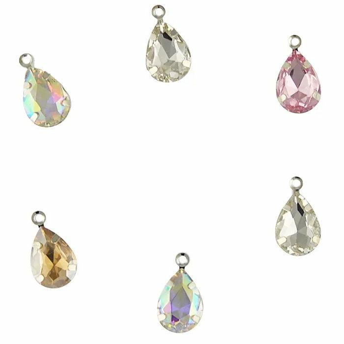 Charms & Pendants |   Assorted Crystal Colours Teardrop Rhinestone Pendant Charms Charms & Pendants Charms & Pendants