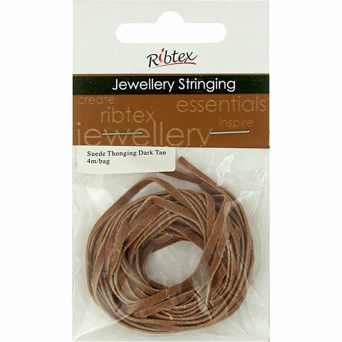 Stringing Materials |   2Mm Dark Tan Suede Thonging Stringing Material Jewellery Making Supplies Stringing Materials